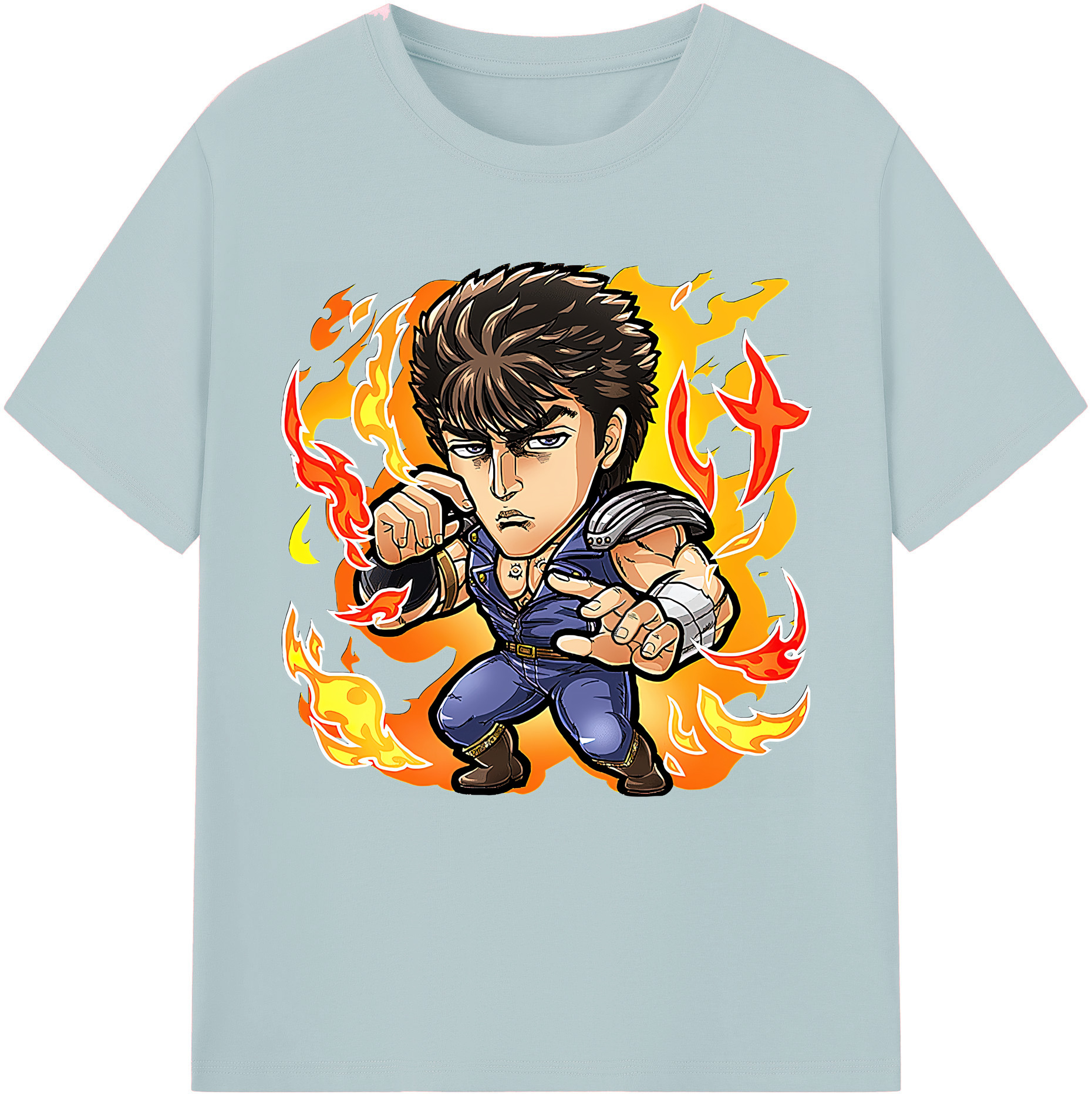 （画像用） 北斗の拳 Fist of the North Star 綿100％半袖Tシャツ（フロントプリント）